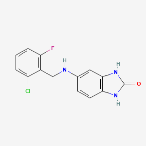 molecular formula C14H11ClFN3O B6141680 5-{[(2-chloro-6-fluorophenyl)methyl]amino}-2,3-dihydro-1H-1,3-benzodiazol-2-one CAS No. 861454-08-2