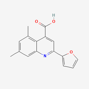 molecular formula C16H13NO3 B6141707 2-(furan-2-yl)-5,7-dimethylquinoline-4-carboxylic acid CAS No. 436092-16-9