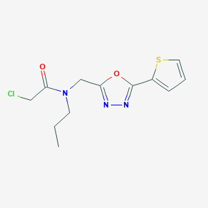 molecular formula C12H14ClN3O2S B6141776 2-chloro-N-propyl-N-{[5-(thiophen-2-yl)-1,3,4-oxadiazol-2-yl]methyl}acetamide CAS No. 878465-33-9