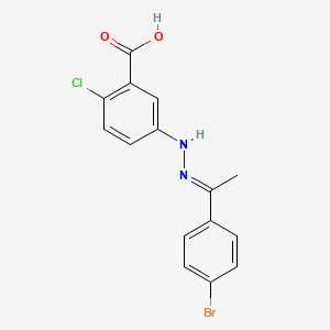 molecular formula C15H12BrClN2O2 B6141786 5-{2-[1-(4-bromophenyl)ethylidene]hydrazin-1-yl}-2-chlorobenzoic acid CAS No. 380319-05-1