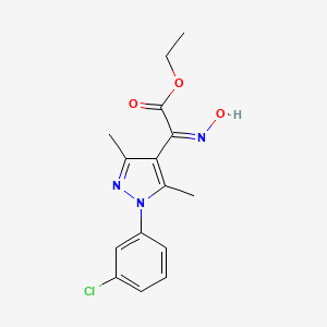 ethyl 2-[1-(3-chlorophenyl)-3,5-dimethyl-1H-pyrazol-4-yl]-2-(N-hydroxyimino)acetate