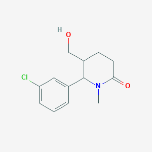 molecular formula C13H16ClNO2 B6141884 6-(3-chlorophenyl)-5-(hydroxymethyl)-1-methylpiperidin-2-one CAS No. 1333852-76-8