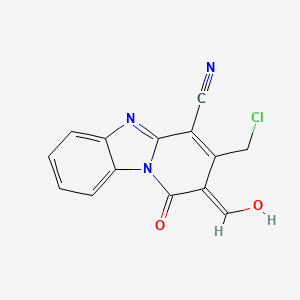11-(chloromethyl)-12-formyl-13-oxo-1,8-diazatricyclo[7.4.0.0,2,7]trideca-2,4,6,9,11-pentaene-10-carbonitrile