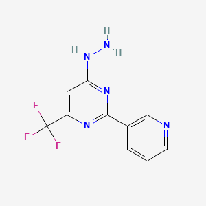 4-hydrazinyl-2-(pyridin-3-yl)-6-(trifluoromethyl)pyrimidine