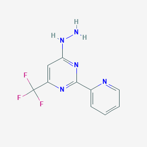 4-hydrazinyl-2-(pyridin-2-yl)-6-(trifluoromethyl)pyrimidine