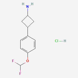 molecular formula C11H14ClF2NO B6141990 3-[4-(difluoromethoxy)phenyl]cyclobutan-1-amine hydrochloride, Mixture of diastereomers CAS No. 1311314-39-2