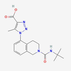 molecular formula C18H23N5O3 B6142000 1-[2-(tert-butylcarbamoyl)-1,2,3,4-tetrahydroisoquinolin-5-yl]-5-methyl-1H-1,2,3-triazole-4-carboxylic acid CAS No. 1311314-74-5