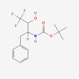 tert-butyl N-(4,4,4-trifluoro-3-hydroxy-1-phenylbutan-2-yl)carbamate