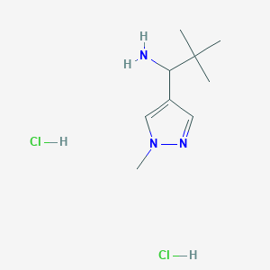 2,2-dimethyl-1-(1-methyl-1H-pyrazol-4-yl)propan-1-amine dihydrochloride