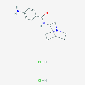 molecular formula C14H21Cl2N3O B6142082 4-amino-N-{1-azabicyclo[2.2.2]octan-3-yl}benzamide dihydrochloride CAS No. 1334147-09-9