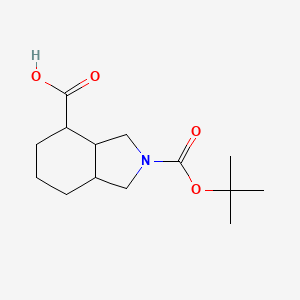 molecular formula C14H23NO4 B6142103 2-[(叔丁氧羰基)]-八氢-1H-异吲哚-4-羧酸 CAS No. 1334146-45-0