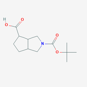 molecular formula C13H21NO4 B6142106 2-[(tert-butoxy)carbonyl]-octahydrocyclopenta[c]pyrrole-4-carboxylic acid CAS No. 1334146-48-3