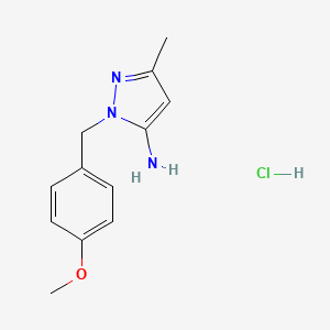 2-[(4-methoxyphenyl)methyl]-5-methyl-2,3-dihydro-1H-pyrazol-3-imine hydrochloride
