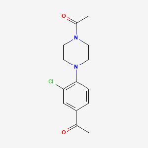 molecular formula C14H17ClN2O2 B6142139 1-[4-(4-acetyl-2-chlorophenyl)piperazin-1-yl]ethan-1-one CAS No. 1283466-18-1
