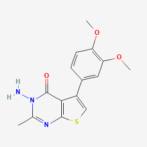 molecular formula C15H15N3O3S B6142152 3-amino-5-(3,4-dimethoxyphenyl)-2-methyl-3H,4H-thieno[2,3-d]pyrimidin-4-one CAS No. 307512-25-0