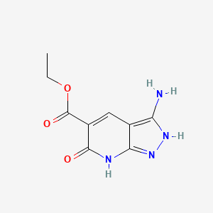 molecular formula C9H10N4O3 B6142182 ethyl 3-amino-6-oxo-1H,6H,7H-pyrazolo[3,4-b]pyridine-5-carboxylate CAS No. 851879-18-0