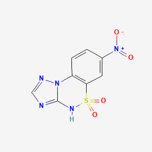 molecular formula C8H5N5O4S B6142246 11-nitro-8lambda6-thia-2,3,5,7-tetraazatricyclo[7.4.0.0,2,6]trideca-1(13),3,5,9,11-pentaene-8,8-dione CAS No. 1311315-45-3