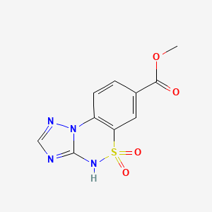 methyl 8,8-dioxo-8lambda6-thia-2,3,5,7-tetraazatricyclo[7.4.0.0,2,6]trideca-1(13),3,5,9,11-pentaene-11-carboxylate