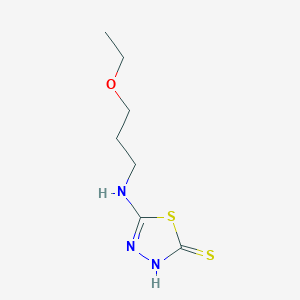 molecular formula C7H13N3OS2 B6142295 5-[(3-ethoxypropyl)amino]-1,3,4-thiadiazole-2-thiol CAS No. 871548-19-5