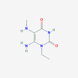 molecular formula C7H12N4O2 B6142347 6-amino-1-ethyl-5-(methylamino)-1,2,3,4-tetrahydropyrimidine-2,4-dione CAS No. 131598-65-7