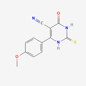 molecular formula C12H9N3O2S B6142358 4-(4-甲氧基苯基)-6-氧代-2-巯基-1,6-二氢嘧啶-5-甲腈 CAS No. 70638-54-9