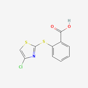 molecular formula C10H6ClNO2S2 B6142409 2-[(4-chloro-1,3-thiazol-2-yl)sulfanyl]benzoic acid CAS No. 923797-62-0