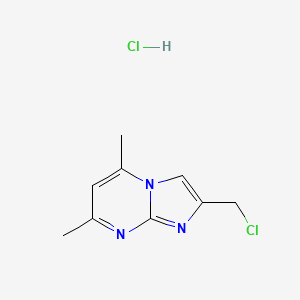 molecular formula C9H11Cl2N3 B6142515 2-(chloromethyl)-5,7-dimethylimidazo[1,2-a]pyrimidine hydrochloride CAS No. 1051941-62-8