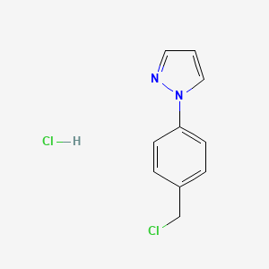molecular formula C10H10Cl2N2 B6142519 1-[4-(chloromethyl)phenyl]-1H-pyrazole hydrochloride CAS No. 1052543-40-4