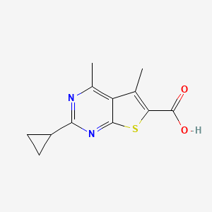 molecular formula C12H12N2O2S B6142531 2-cyclopropyl-4,5-dimethylthieno[2,3-d]pyrimidine-6-carboxylic acid CAS No. 941062-01-7