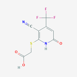 molecular formula C9H5F3N2O3S B6142542 2-{[3-氰-6-氧代-4-(三氟甲基)-1,6-二氢吡啶-2-基]硫代}乙酸 CAS No. 852388-81-9