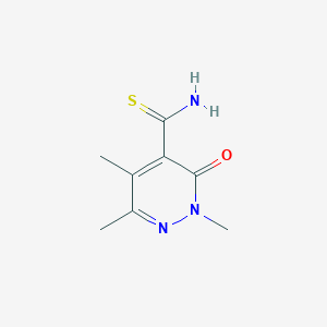 molecular formula C8H11N3OS B6142546 2,5,6-trimethyl-3-oxo-2,3-dihydropyridazine-4-carbothioamide CAS No. 114698-30-5