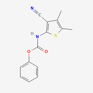molecular formula C14H12N2O2S B6142572 phenyl N-(3-cyano-4,5-dimethylthiophen-2-yl)carbamate CAS No. 1031130-65-0