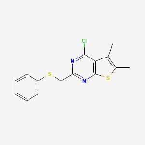 molecular formula C15H13ClN2S2 B6142573 4-chloro-5,6-dimethyl-2-[(phenylsulfanyl)methyl]thieno[2,3-d]pyrimidine CAS No. 793727-54-5