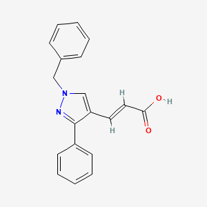 molecular formula C19H16N2O2 B6142574 (2E)-3-(1-benzyl-3-phenyl-1H-pyrazol-4-yl)prop-2-enoic acid CAS No. 956779-02-5