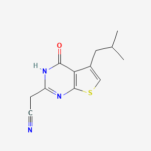 molecular formula C12H13N3OS B6142578 2-[5-(2-methylpropyl)-4-oxo-3H,4H-thieno[2,3-d]pyrimidin-2-yl]acetonitrile CAS No. 926208-72-2