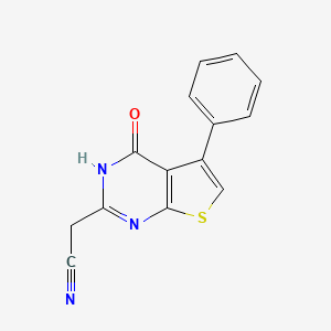 molecular formula C14H9N3OS B6142582 2-{4-oxo-5-phenyl-3H,4H-thieno[2,3-d]pyrimidin-2-yl}acetonitrile CAS No. 926232-10-2