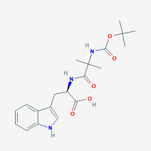 molecular formula C20H27N3O5 B061426 (R)-2-(2-((叔丁氧羰基)氨基)-2-甲基丙酰胺)-3-(1H-吲哚-3-基)丙酸 CAS No. 159634-94-3