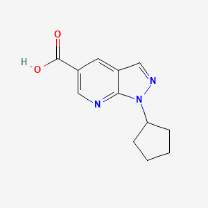 molecular formula C12H13N3O2 B6142643 1-cyclopentyl-1H-pyrazolo[3,4-b]pyridine-5-carboxylic acid CAS No. 926262-55-7