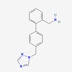 molecular formula C16H16N4 B6142648 {2-[4-(1H-1,2,4-triazol-1-ylmethyl)phenyl]phenyl}methanamine CAS No. 926229-69-8
