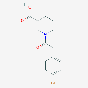 molecular formula C14H16BrNO3 B6142711 1-[2-(4-bromophenyl)acetyl]piperidine-3-carboxylic acid CAS No. 953720-42-8