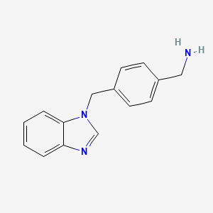 molecular formula C15H15N3 B6142719 [4-(1H-1,3-benzodiazol-1-ylmethyl)phenyl]methanamine CAS No. 953727-38-3