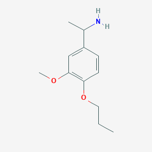 molecular formula C12H19NO2 B6142722 1-(3-methoxy-4-propoxyphenyl)ethan-1-amine CAS No. 953714-01-7