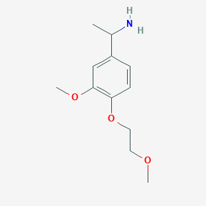 molecular formula C12H19NO3 B6142853 1-[3-methoxy-4-(2-methoxyethoxy)phenyl]ethan-1-amine CAS No. 1016764-39-8
