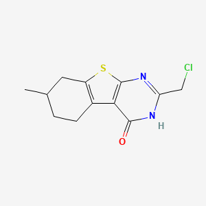 molecular formula C12H13ClN2OS B6142862 5-(chloromethyl)-11-methyl-8-thia-4,6-diazatricyclo[7.4.0.0,2,7]trideca-1(9),2(7),5-trien-3-one CAS No. 728908-04-1