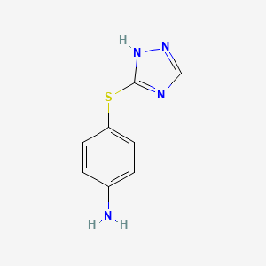 molecular formula C8H8N4S B6142914 4-(1H-1,2,4-triazol-5-ylsulfanyl)aniline CAS No. 362656-67-5