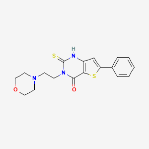 molecular formula C18H19N3O2S2 B6142924 3-[2-(morpholin-4-yl)ethyl]-6-phenyl-2-sulfanyl-3H,4H-thieno[3,2-d]pyrimidin-4-one CAS No. 742118-91-8