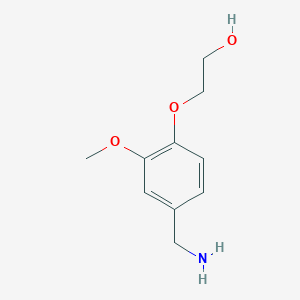 molecular formula C10H15NO3 B6142928 2-[4-(aminomethyl)-2-methoxyphenoxy]ethan-1-ol CAS No. 1020951-60-3