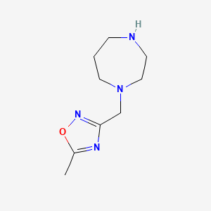 molecular formula C9H16N4O B6142990 1-[(5-methyl-1,2,4-oxadiazol-3-yl)methyl]-1,4-diazepane CAS No. 1042777-85-4