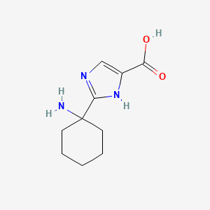 molecular formula C10H15N3O2 B6143034 2-(1-aminocyclohexyl)-1H-imidazole-4-carboxylic acid CAS No. 1049605-21-1