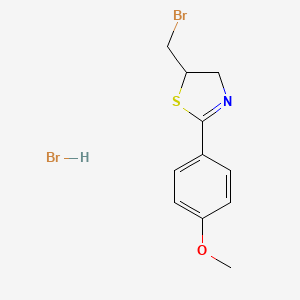 molecular formula C11H13Br2NOS B6143046 5-(bromomethyl)-2-(4-methoxyphenyl)-4,5-dihydro-1,3-thiazole hydrobromide CAS No. 157833-17-5